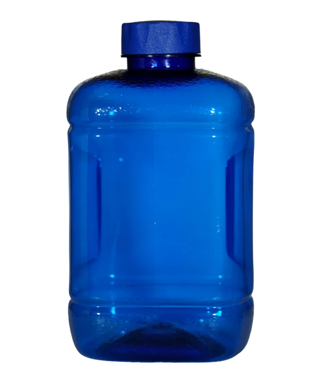 Galão Fit de 1L quadrado com pega, na cor azul